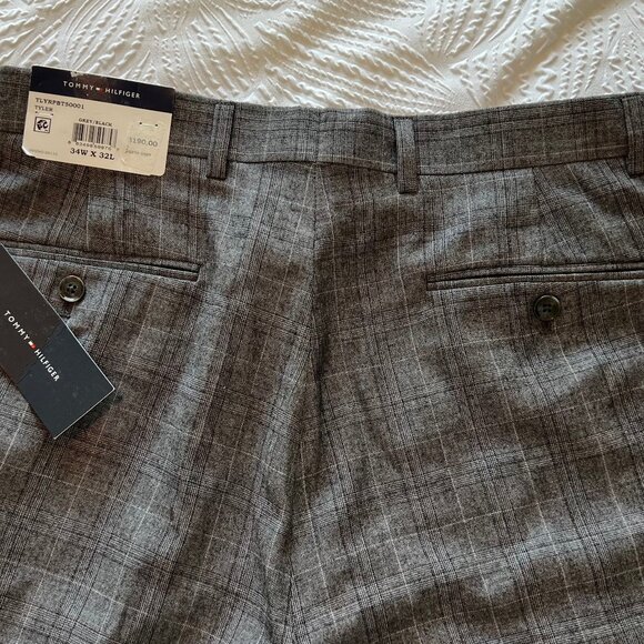 Men's Tommy Hilfiger Grey Glen Plaid Tyler Suit Separate Pant Size 34Lx32L NWT - Picture 3 of 5